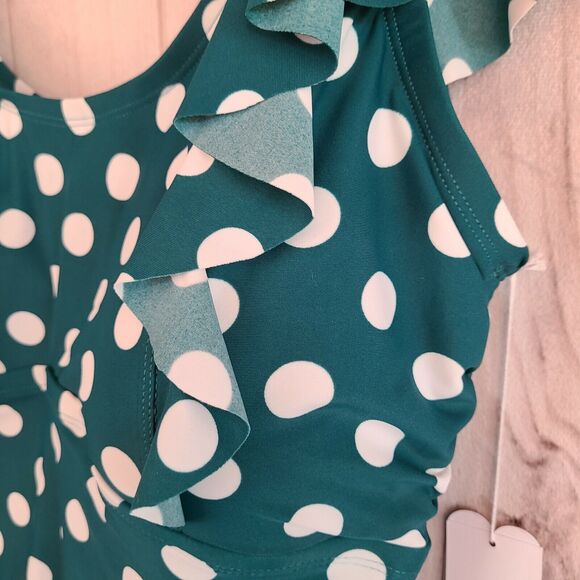 Lysa Swim Polka Dot Ruffled 2 Piece Swimsuit Size Women's‎ Plus 16W NWT - Picture 6 of 12